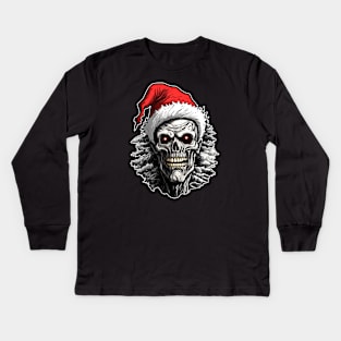 Zombie Santa Merry Christmas Kids Long Sleeve T-Shirt